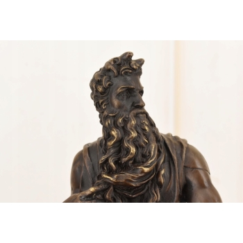 Mojżesz z Tablica - Dziesięć Przykazań - Biblia - Figura Rzeźba z Brązu