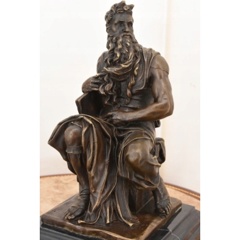 Mojżesz z Tablica - Dziesięć Przykazań - Biblia - Figura Rzeźba z Brązu