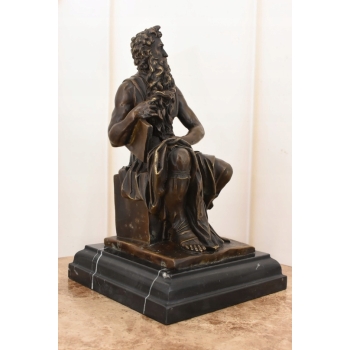 Mojżesz z Tablica - Dziesięć Przykazań - Biblia - Figura Rzeźba z Brązu