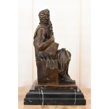 Mojżesz z Tablica - Dziesięć Przykazań - Biblia - Figura Rzeźba z Brązu