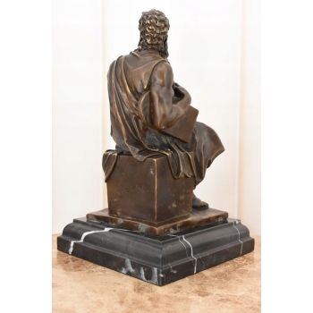 Mojżesz z Tablica - Dziesięć Przykazań - Biblia - Figura Rzeźba z Brązu