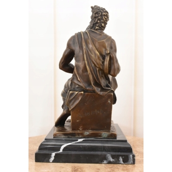 Mojżesz z Tablica - Dziesięć Przykazań - Biblia - Figura Rzeźba z Brązu