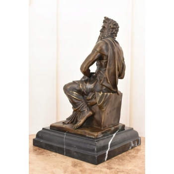 Mojżesz z Tablica - Dziesięć Przykazań - Biblia - Figura Rzeźba z Brązu