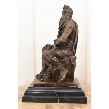 Mojżesz z Tablica - Dziesięć Przykazań - Biblia - Figura Rzeźba z Brązu