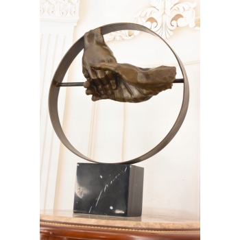 Splecione Dłonie - Uścisk Zakochanych - Styl Salvador Dali - Figura z Brązu