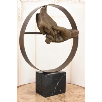 Splecione Dłonie - Uścisk Zakochanych - Styl Salvador Dali - Figura z Brązu