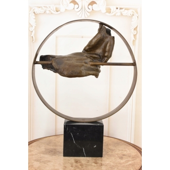 Splecione Dłonie - Uścisk Zakochanych - Styl Salvador Dali - Figura z Brązu