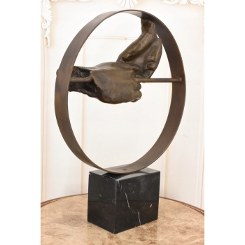 Splecione Dłonie - Uścisk Zakochanych - Styl Salvador Dali - Figura z Brązu