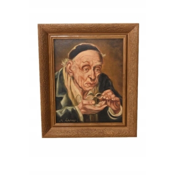 M. Lisowski - Żyd Liczący Pieniądze - Obraz Symbolizujący Szczęście