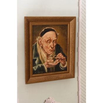 M. Lisowski - Żyd Liczący Pieniądze - Obraz Symbolizujący Szczęście