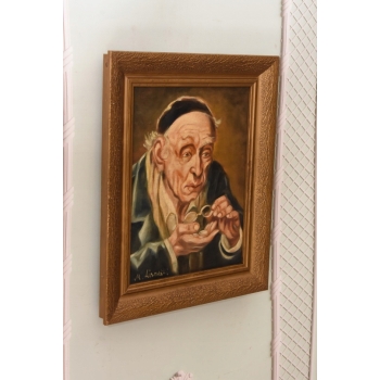 M. Lisowski - Żyd Liczący Pieniądze - Obraz Symbolizujący Szczęście