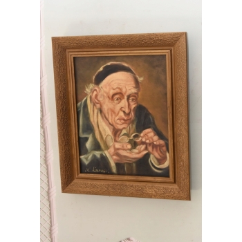 M. Lisowski - Żyd Liczący Pieniądze - Obraz Symbolizujący Szczęście