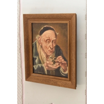 M. Lisowski - Żyd Liczący Pieniądze - Obraz Symbolizujący Szczęście