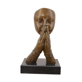 Styl Salvador Dali - Modląca Się Twarz - Modlitwa - Figura z Brązu - Ozdoba
