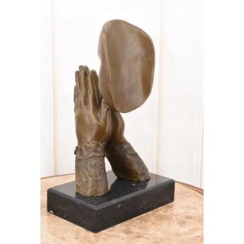 Styl Salvador Dali - Modląca Się Twarz - Modlitwa - Figura z Brązu - Ozdoba