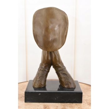 Styl Salvador Dali - Modląca Się Twarz - Modlitwa - Figura z Brązu - Ozdoba