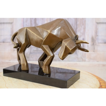 Byk Geometryczny - Byk z Wall Street - Nowoczesny- Figura z Brązu - Kubizm