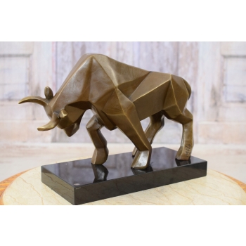 Byk Geometryczny - Byk z Wall Street - Nowoczesny- Figura z Brązu - Kubizm