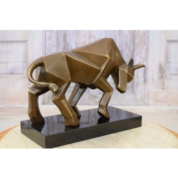 Byk Geometryczny - Byk z Wall Street - Nowoczesny- Figura z Brązu - Kubizm