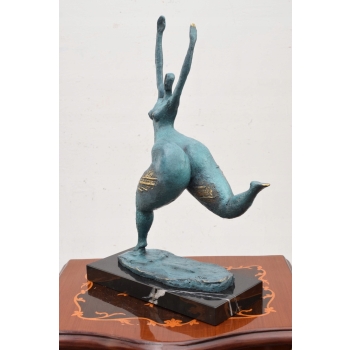Łgarska Kobieta - Figura Rzeźba z Brązu - Brąz Patyna - Dekoracja