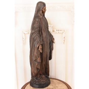 Ogromna Matka Boska Maryja Figura Rzeźba z Brązu 81cm