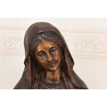 Ogromna Matka Boska Maryja Figura Rzeźba z Brązu 81cm