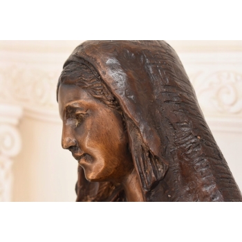 Ogromna Matka Boska Maryja Figura Rzeźba z Brązu 81cm