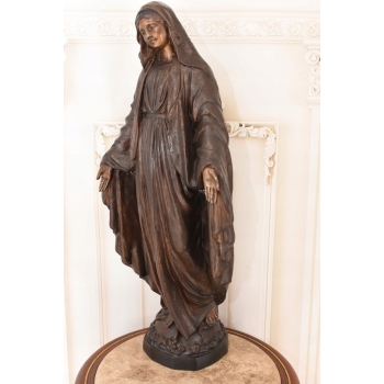 Ogromna Matka Boska Maryja Figura Rzeźba z Brązu 81cm