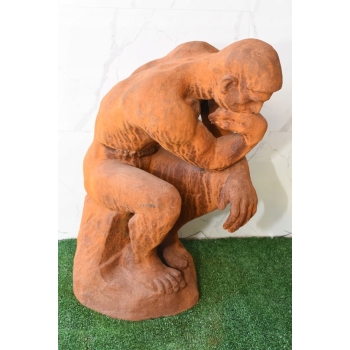Duża Rzeźba wg Auguste Rodin - Męski Akt Myśliciel Filozof Figura z Żeliwa