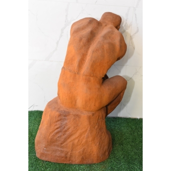 Duża Rzeźba wg Auguste Rodin - Męski Akt Myśliciel Filozof Figura z Żeliwa