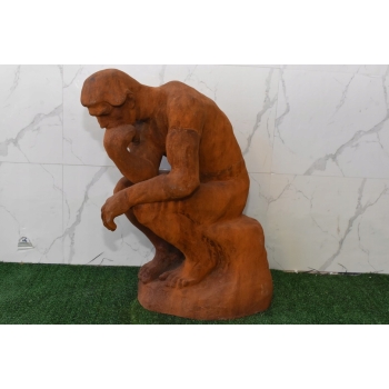 Duża Rzeźba wg Auguste Rodin - Męski Akt Myśliciel Filozof Figura z Żeliwa