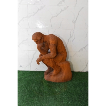 Duża Rzeźba wg Auguste Rodin - Męski Akt Myśliciel Filozof Figura z Żeliwa