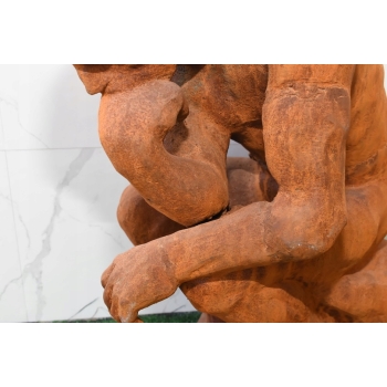 Duża Rzeźba wg Auguste Rodin - Męski Akt Myśliciel Filozof Figura z Żeliwa