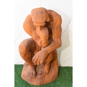 Duża Rzeźba wg Auguste Rodin - Męski Akt Myśliciel Filozof Figura z Żeliwa