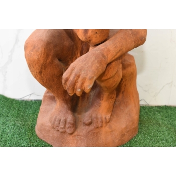 Duża Rzeźba wg Auguste Rodin - Męski Akt Myśliciel Filozof Figura z Żeliwa