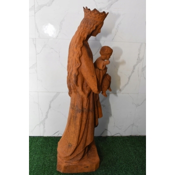 Żeliwna figura - Maryja Matka Boska Maria z Dzieciątkiem Jezus