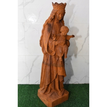 Żeliwna figura - Maryja Matka Boska Maria z Dzieciątkiem Jezus