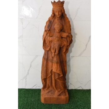 Żeliwna figura - Maryja Matka Boska Maria z Dzieciątkiem Jezus