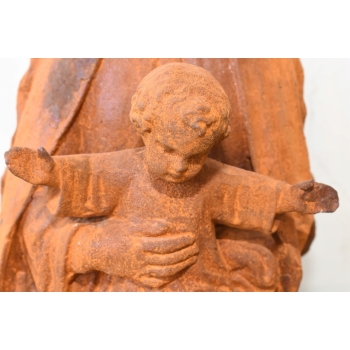Żeliwna figura - Maryja Matka Boska Maria z Dzieciątkiem Jezus