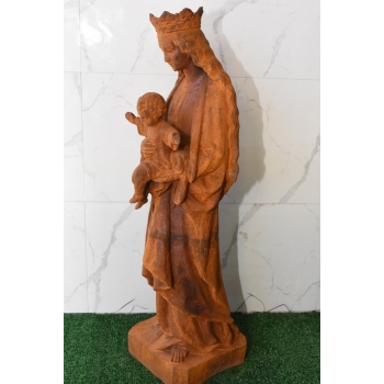 Żeliwna figura - Maryja Matka Boska Maria z Dzieciątkiem Jezus