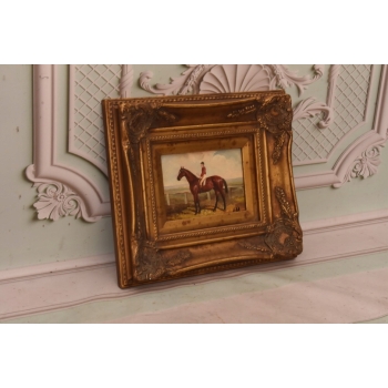 Dżokej na Koniu - Koń Scena Rodzajowa - Obraz Olejny - Piękna Rama