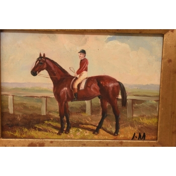 Dżokej na Koniu - Koń Scena Rodzajowa - Obraz Olejny - Piękna Rama