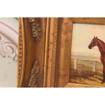 Dżokej na Koniu - Koń Scena Rodzajowa - Obraz Olejny - Piękna Rama