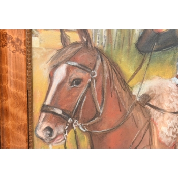 Wojciech Kossak - Żołnierz Na Koniu z Fajką - Obraz Pastel za Szkłem