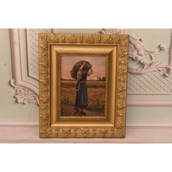 Józef Chełmoński - Kobieta z Workiem Zboża - Polska Wieś - Obraz Olejny