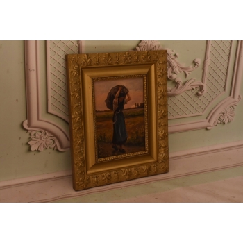 Józef Chełmoński - Kobieta z Workiem Zboża - Polska Wieś - Obraz Olejny