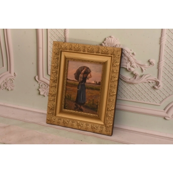 Józef Chełmoński - Kobieta z Workiem Zboża - Polska Wieś - Obraz Olejny