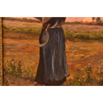 Józef Chełmoński - Kobieta z Workiem Zboża - Polska Wieś - Obraz Olejny