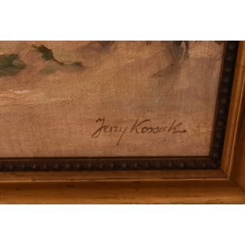 Jerzy Kossak - Ułan Na Koniu w Czasie Zimy - Polski Obraz Olejny