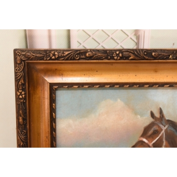 Jerzy Kossak - Galopujący Koń Arabski - Obraz Pastel za Szkłem